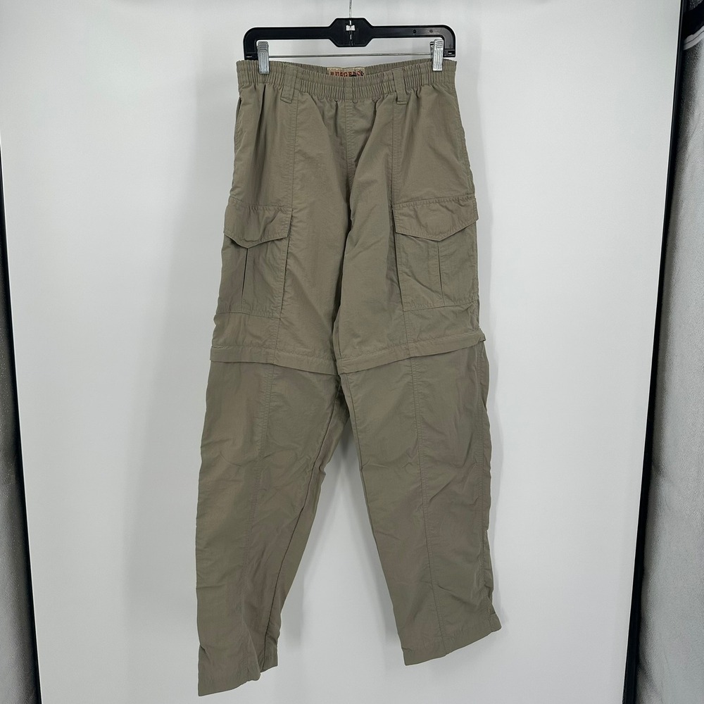Womens Khaki Nylon Convertible Zip Off Cargo Hiking Pants Size M Gorpcore Utiity